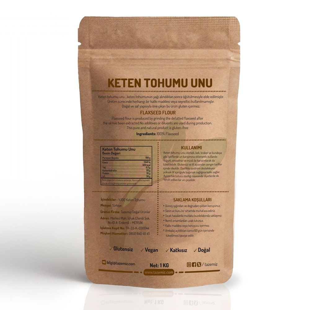 Keten tohumu unu-besin değeri Keten tohumu unu-besin değeri