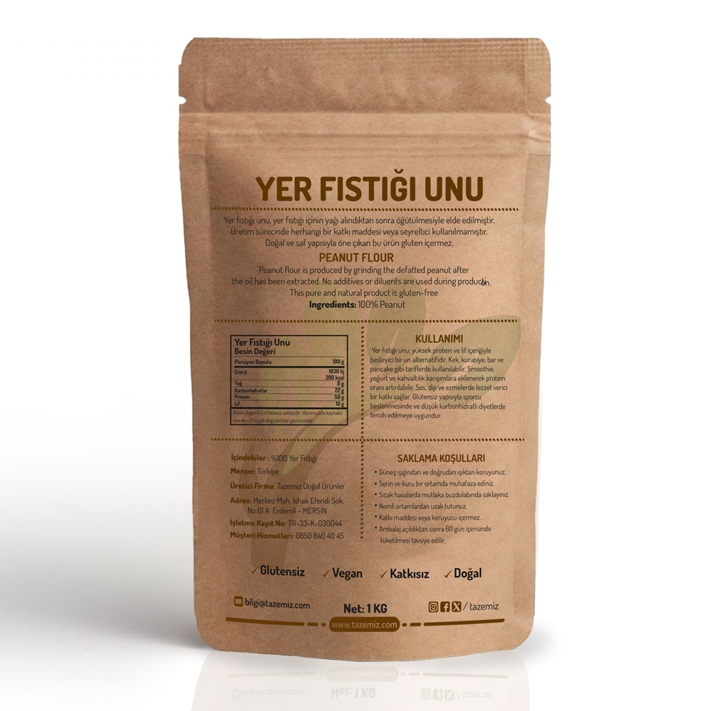 Yer fıstığı unu-besin değeri Yer fıstığı unu-besin değeri