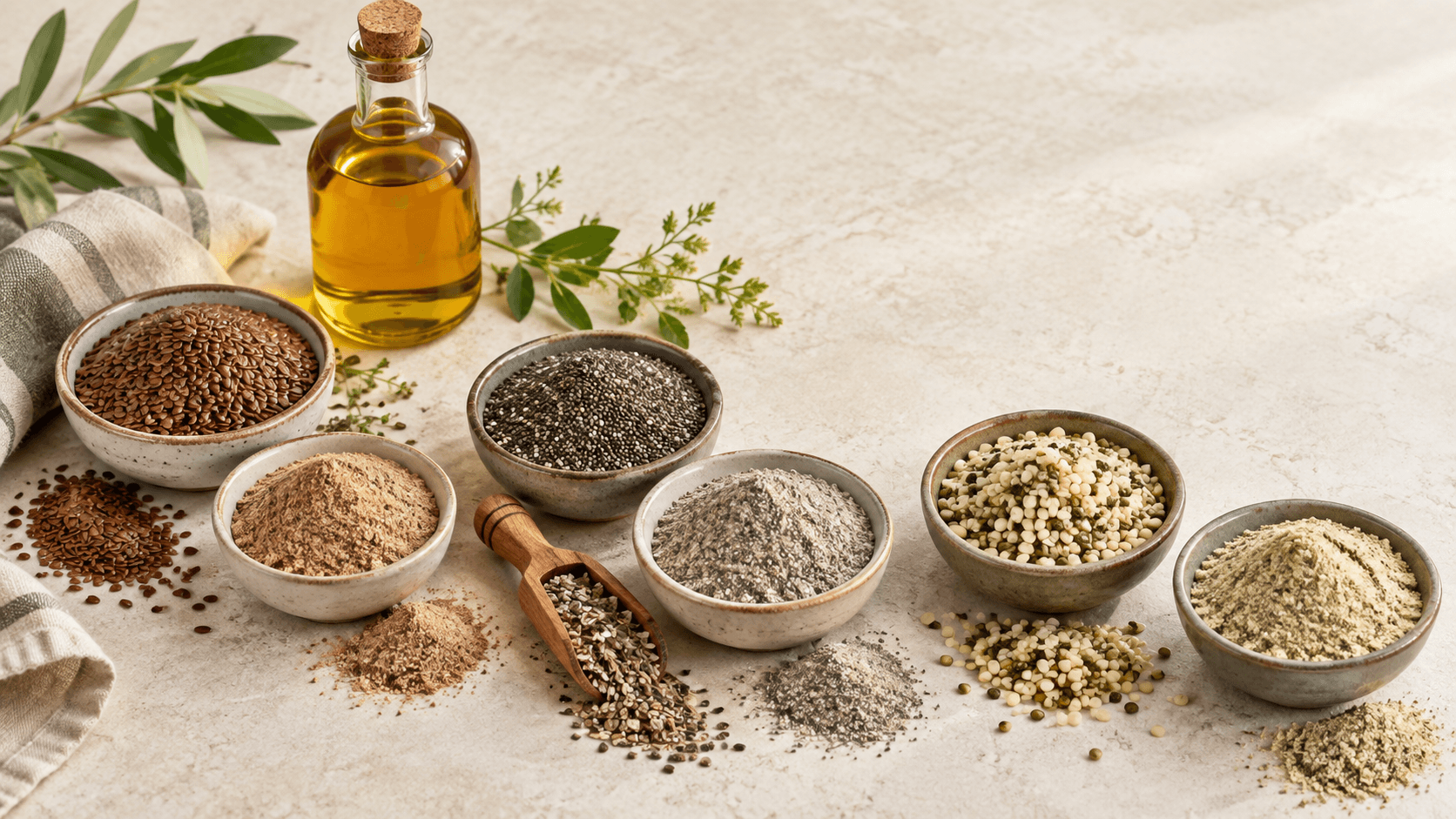 Keten, chia ve kenevir tohumlarından unlara uzanan doğal ürün düzeni